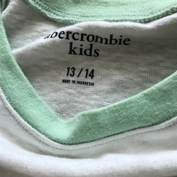 Abercrombie Kids - White and Mint Green Top - Picture 6 of 6